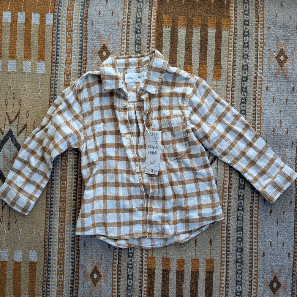 Zara 2-3T Flannel Long Sleeve Button Down